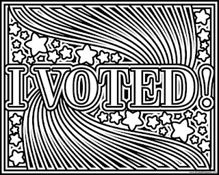 I VOTED! coloring page to print and color. Available in jpg and transparent png versions. #Patriotism #Election 