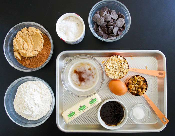 Salted Oatmeal Chocolate Chip Latte Cookies ingredients