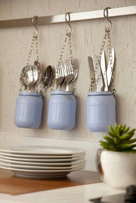 Easy crafts with blue glass pot