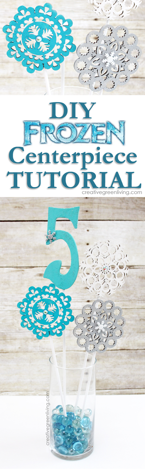 Learn how to make these pretty DIY Disney's Frozen birthday party centerpieces that double as party favors