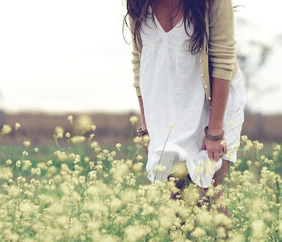 girl in flower field