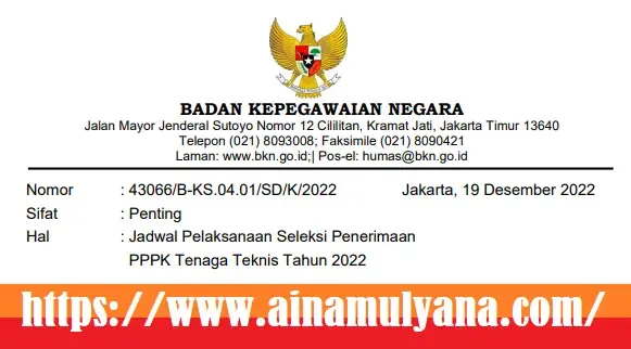 Jadwal Resmi Pendaftaran PPPK Tenaga Teknis tahun 2022 mulai tanggal 21 Desember 2022