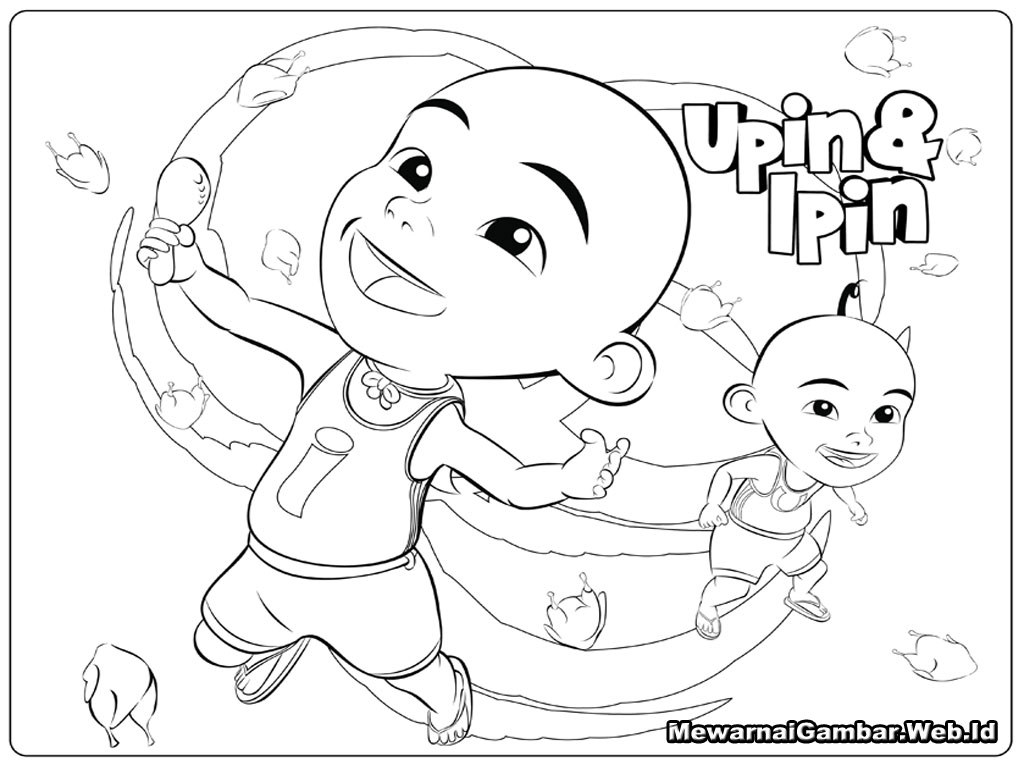 Mewarnai Gambar Upin Dan Ipin Mewarnai Gambar