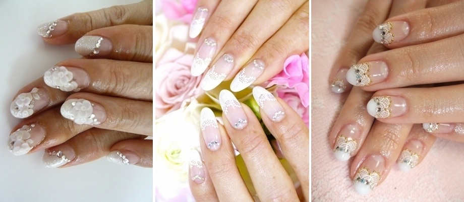 3d acrylic flowers lace and rhinestones designs 2d nail art
