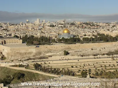 view of Jerusalem from the Mount of Olives in Israel