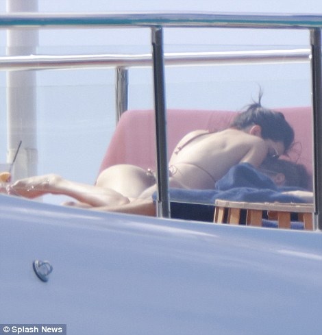 PICTURE EXCLUSIVE: Bikini-clad Kendall Jenner and former rumoured beau Harry Styles put on an intimate display as they holiday on St Barts yacht