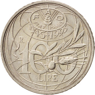 Italian Coins 100 Lire 1995 FAO