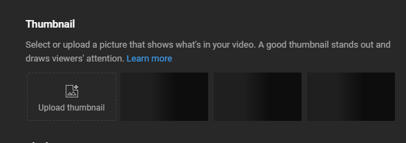 The thumbnail place for Youtube video before Showing YouTube video details before posting a YouTube video