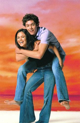 rachel bilson summer lifts adam brody seth in the air promo oc photo