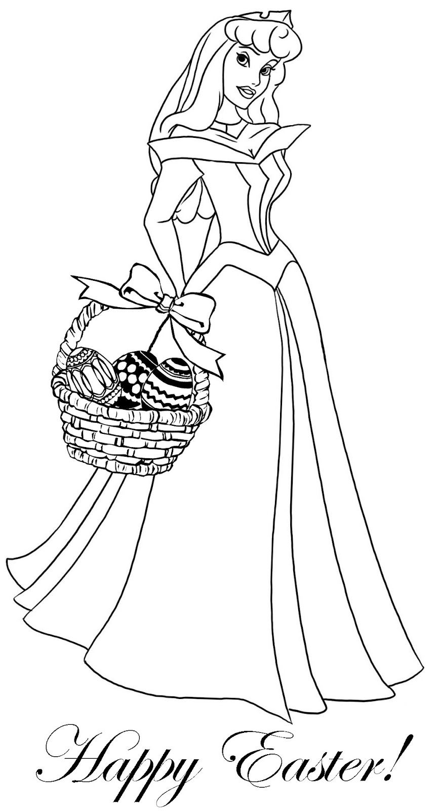 EASTER PRINCESS COLORING PICTURE