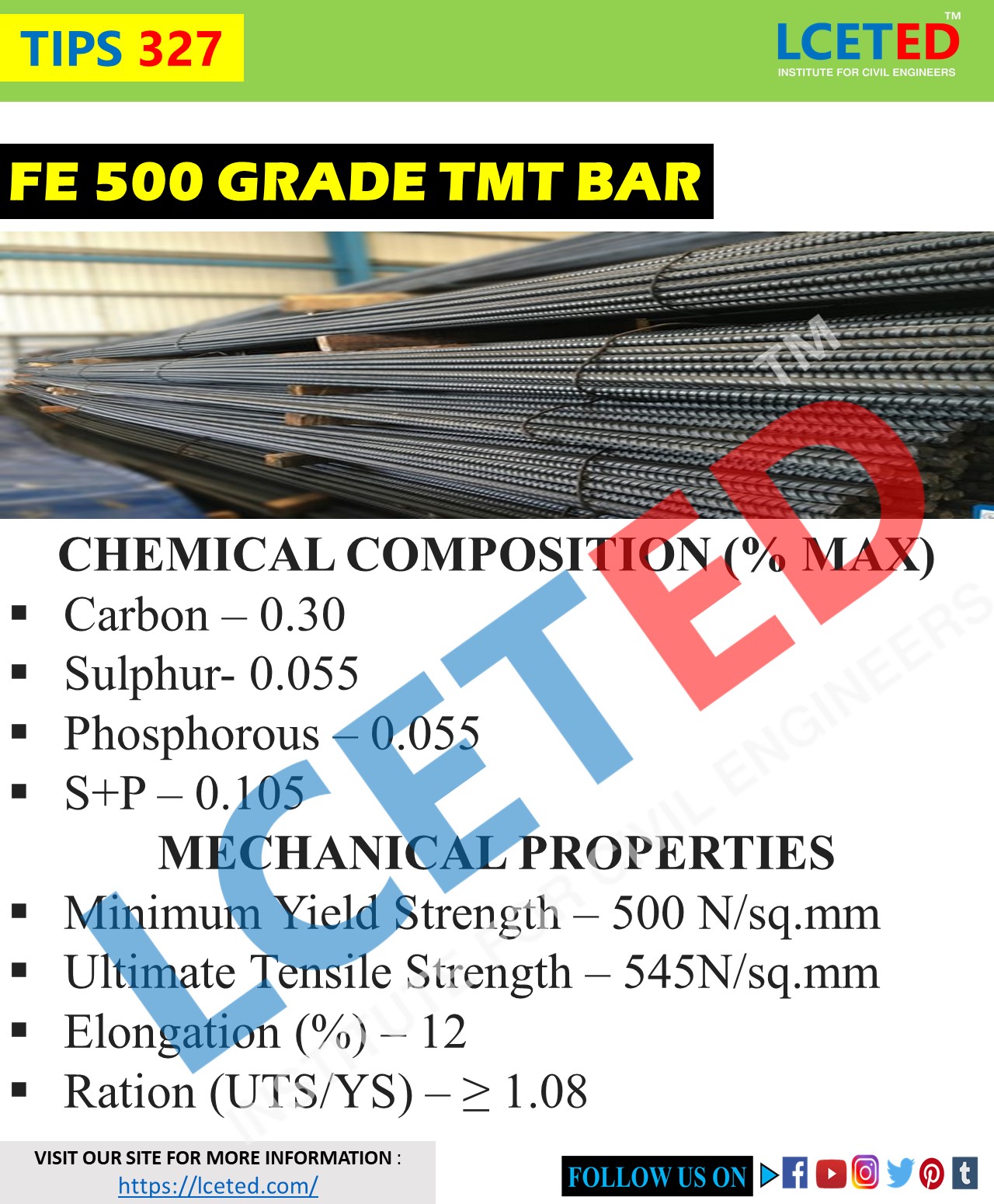 CHEMICAL COMPOSITION & MECHANICAL PROPERTIES OF FE500
