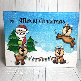 Sunny Studio Stamps: Gleeful Reindeer & Christmas Icons Card by Stephanie Davis