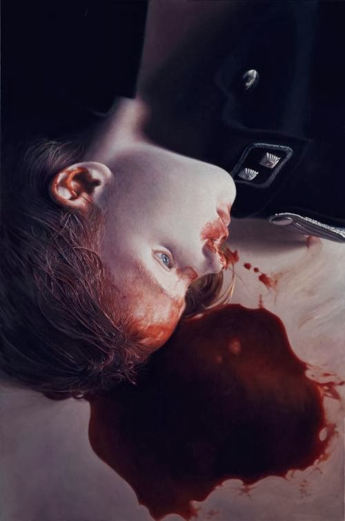 Gottfried Helnwein pinturas hiper-realistas meninas machucadas inocência violência O murmúrio dos inocentes - guerra, sangue e meninas, misturando inocência e violência