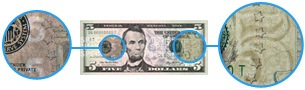 Watermark on the new $5 bill