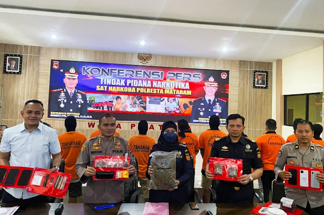 Polresta Mataram amankan 1 kg ganja dan 6 orang pelaku