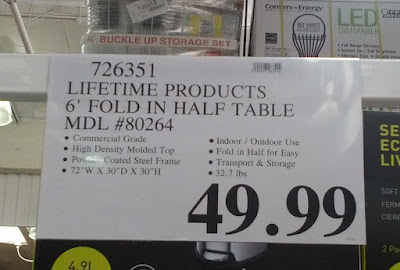 Deal for Lifetime Commercial Grade 6 ft Fold-in-Half Table (model 80264) at Costco