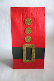 paper bag crafts, paper crafts, turn a paper bag into a Santa Claus outfit