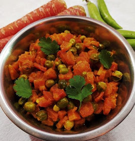 Gajar Matar Sabji recipe | Carrot Green Peas Dry recipe | How to make Gajar Matar ki Sabji