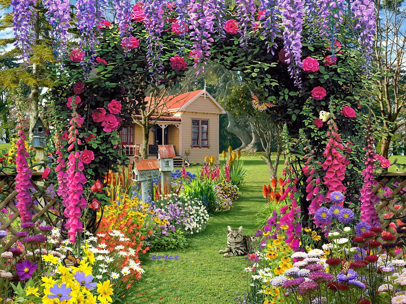 Wallpapers Fair: Luxurious Flower Garden HD Widescreen Wallpaper