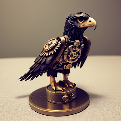 Steampunk Eagle Statue Miniature 3D amazingwallpapersa blogspot com (15)