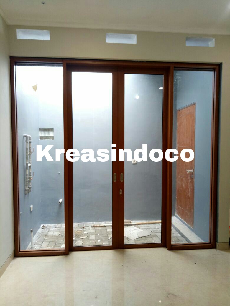 Kusen Pintu Sliding Aluminium Urat Kayu Pesanan Bpk Sany 