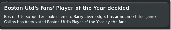 Boston Fans' Player of the Year Boston Fans' Player of the Year