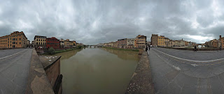 360 panorama of Florence from Santa Trinita Bridge