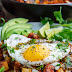 Chorizo and Potato Tostadas with Fried Eggs