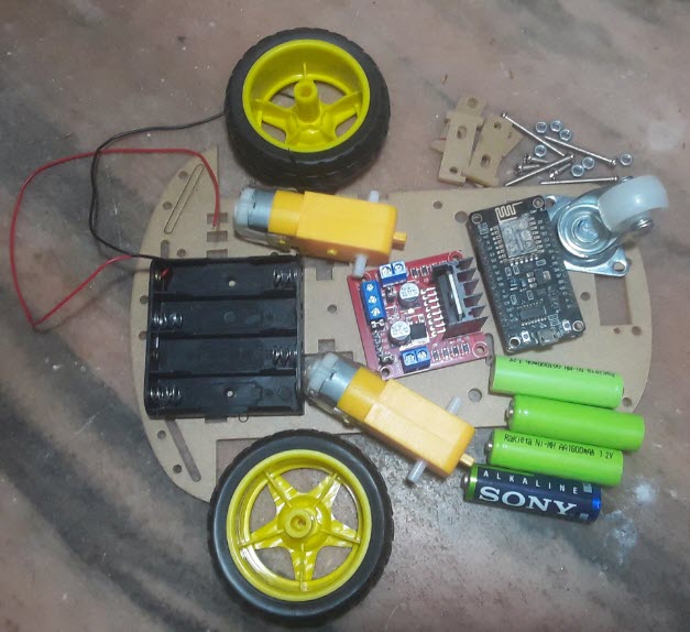 Materials required for Wifi Car Using NodeMCU