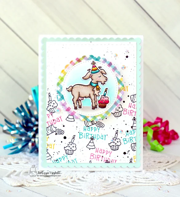 Happy Birthday Card by Larissa Heskett for Newton's Nook Designs using the Bleat Stamp Set, Bleat Die Set, Circle Frames Die Set and Frames & Flags Die Set #newtonsnook #newtonsnookdesigns #bleat #happybirthday