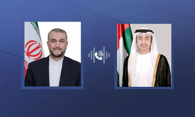 Abdullah bin Zayed recebe telefonema do Ministro dos Negócios Estrangeiros do Irã