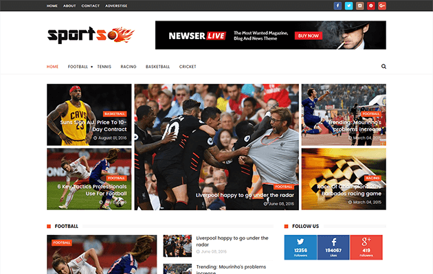 Download SportsMag Responsive Blogger Template Free