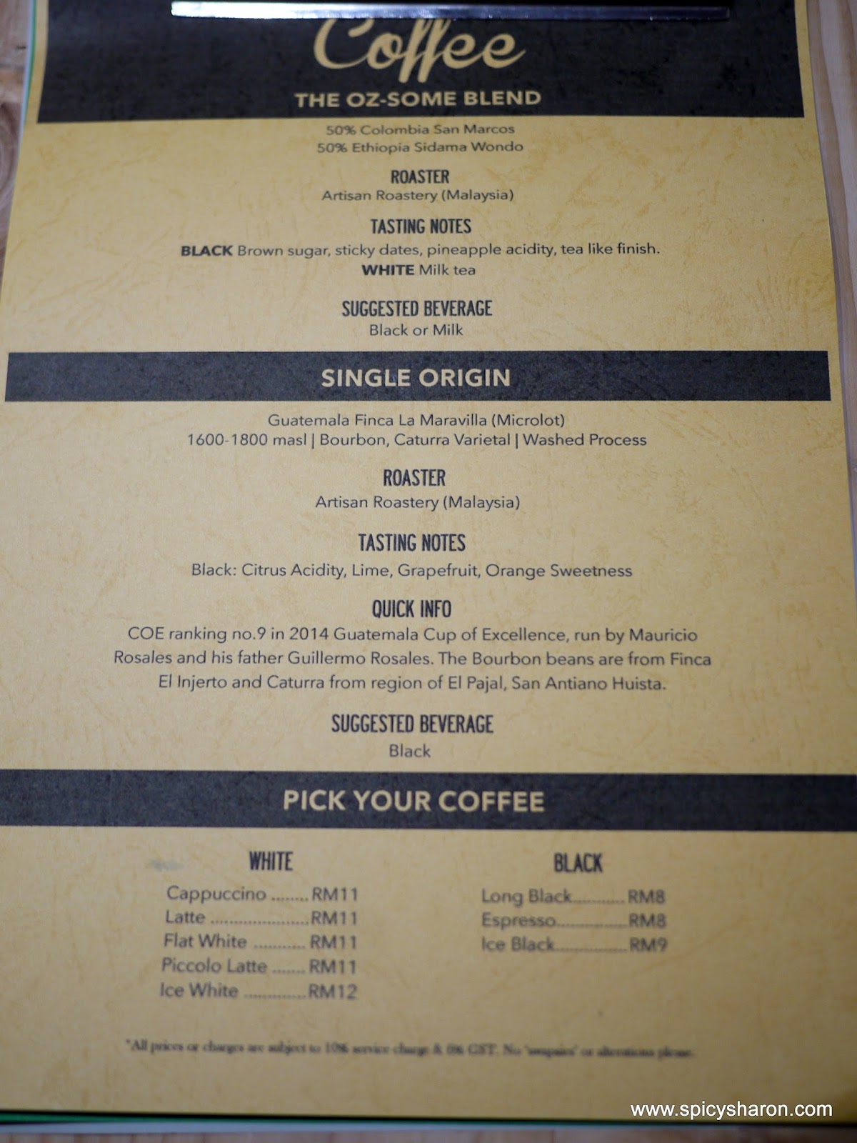 Menu and Prices