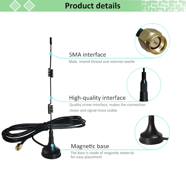 2.4Ghz Wifi Antenna SMA Male Connector 5dbi 2.4G IOT antena magnetic base Sucker antenne 3 meters extension cable wi-fi router
