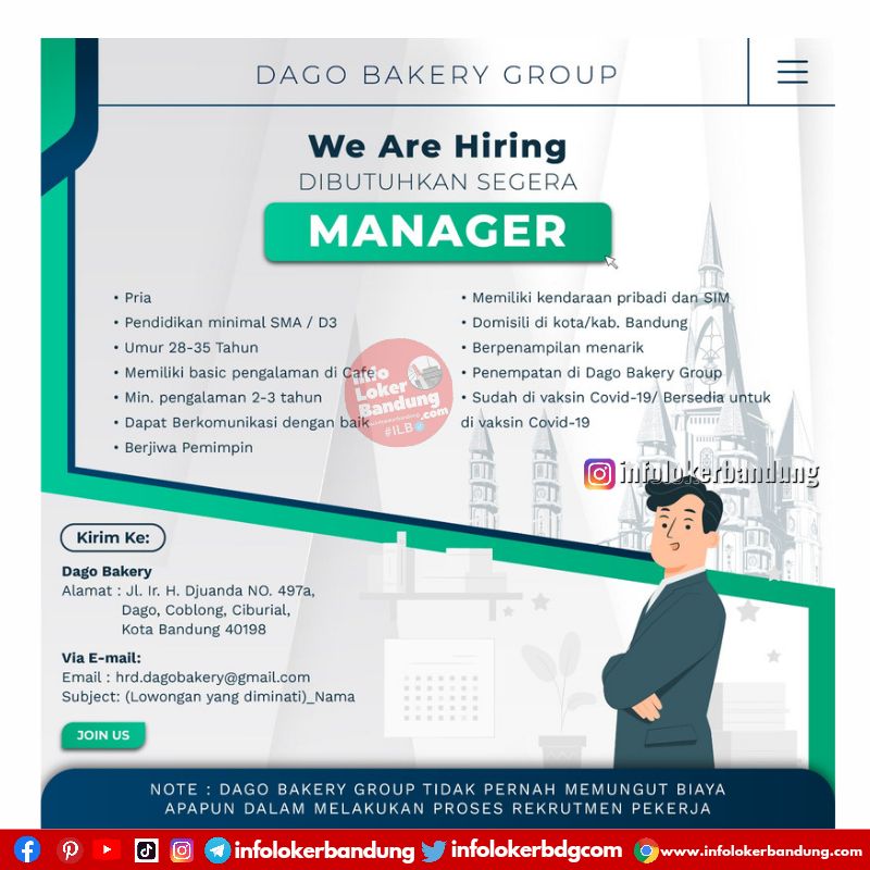 Lowongan Kerja Dago Bakery Group Bandung Maret 2023 I Follow IG: @infolokerbandung