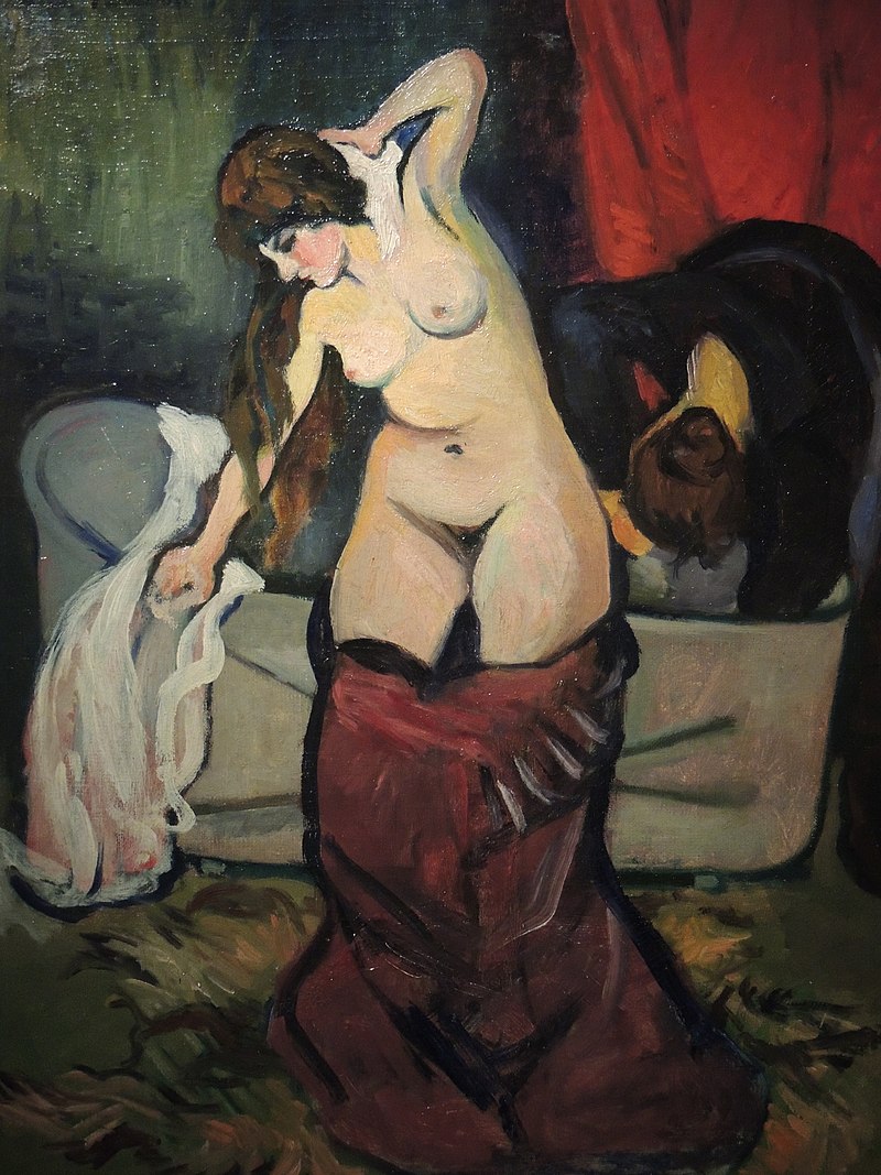 Young girl bathing