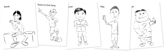 Papar watak-watak projek komik-m