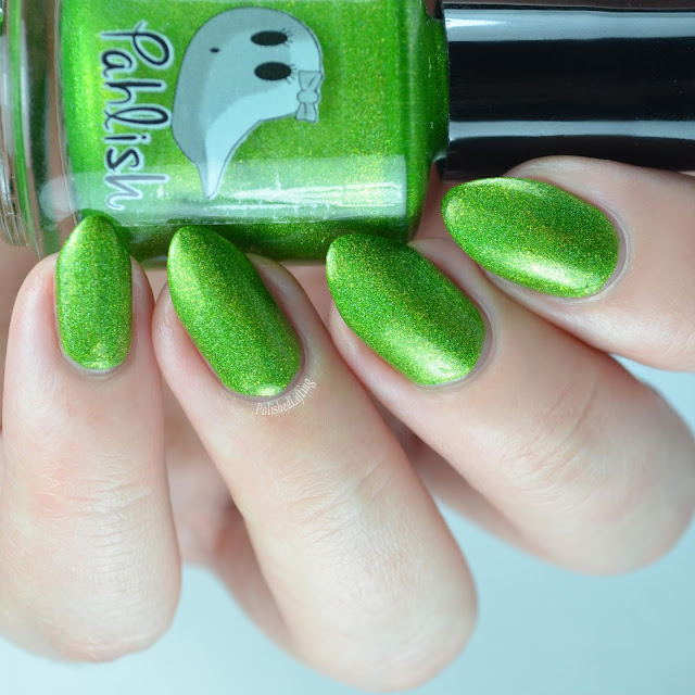 metallic green nail polish