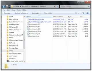 membersihkan gambar thumbnail cache di explorer windows 7 dan Vista