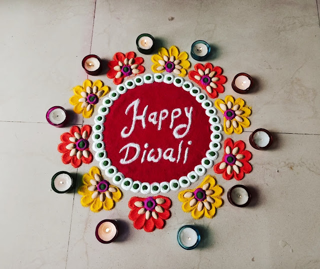 Flower Rangoli Design For Diwali