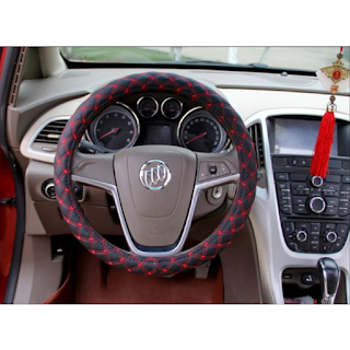 Sarung Stir Mobil Car Steering Wheel Cover Model Kotak Garis