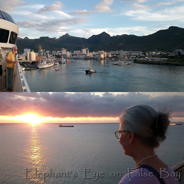 Sunset departure from Mauritius