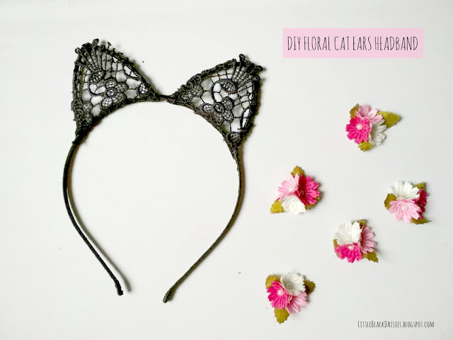 diy floral cat ears headband