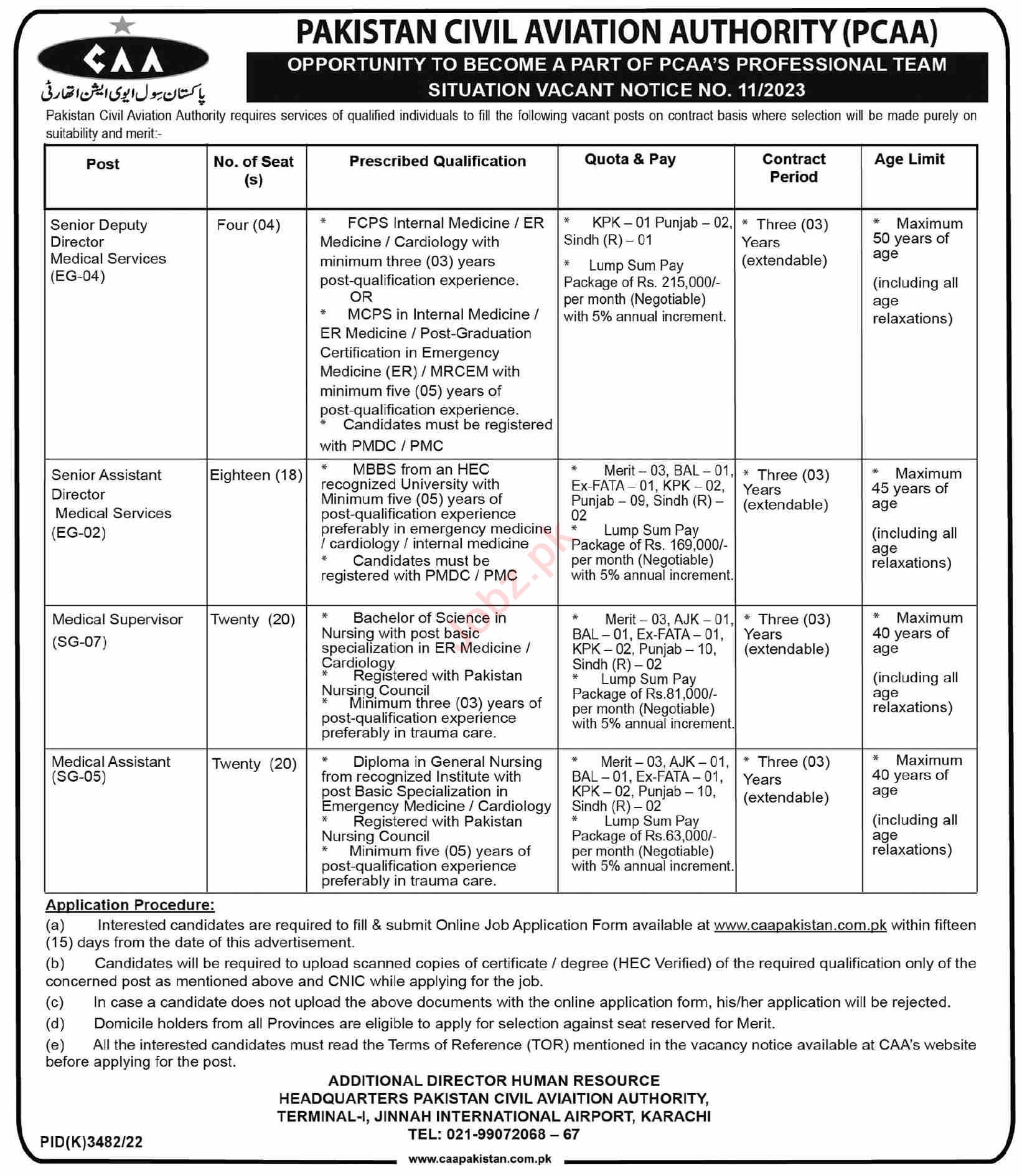 Jobs in Pakistan Civil Aviation Authority CAA