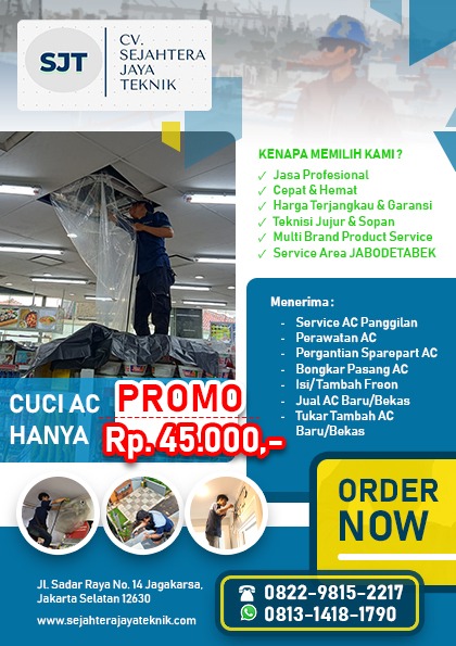 SERVICE AC Split, Cassete Daikin, Panasonic Cawang Promo Cuci AC Hanya Rp. 45 Ribu Call/WA. 0822.9815.2217 - 0813.1418.1790