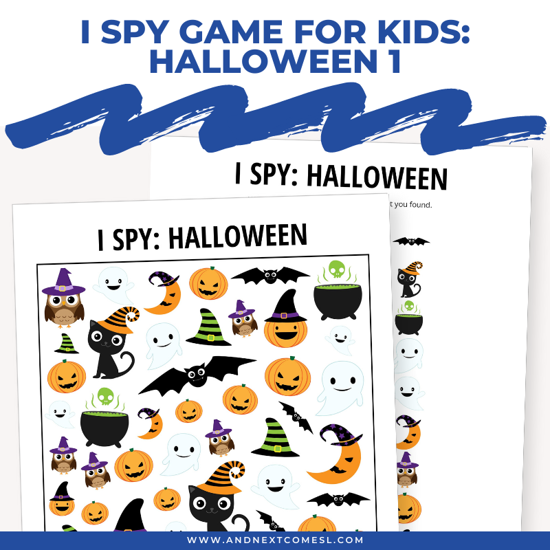 Printable Halloween I spy game for kids