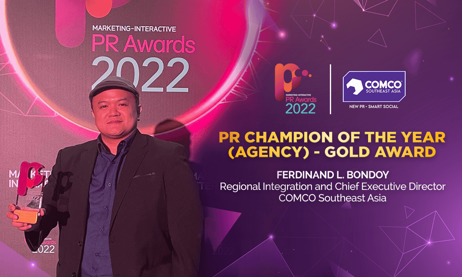 COMCO SEA's Ferdinand Bondoy wins PR Champion of the Year in Regional PR Awards 2022 