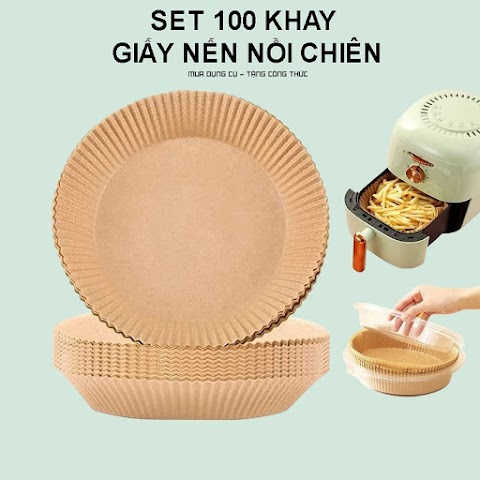 Giấy Nến Vàng Lót Nồi Chiên Không Dầu Sạch Sẽ Tiện Dụng An Toàn Cho Sức Khỏe - 1 set 50 Tờ