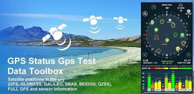 قم بتنزيل GPS Status Gps Test Data Toolbox 1.8 - أداة فحص GPS للاندرويد