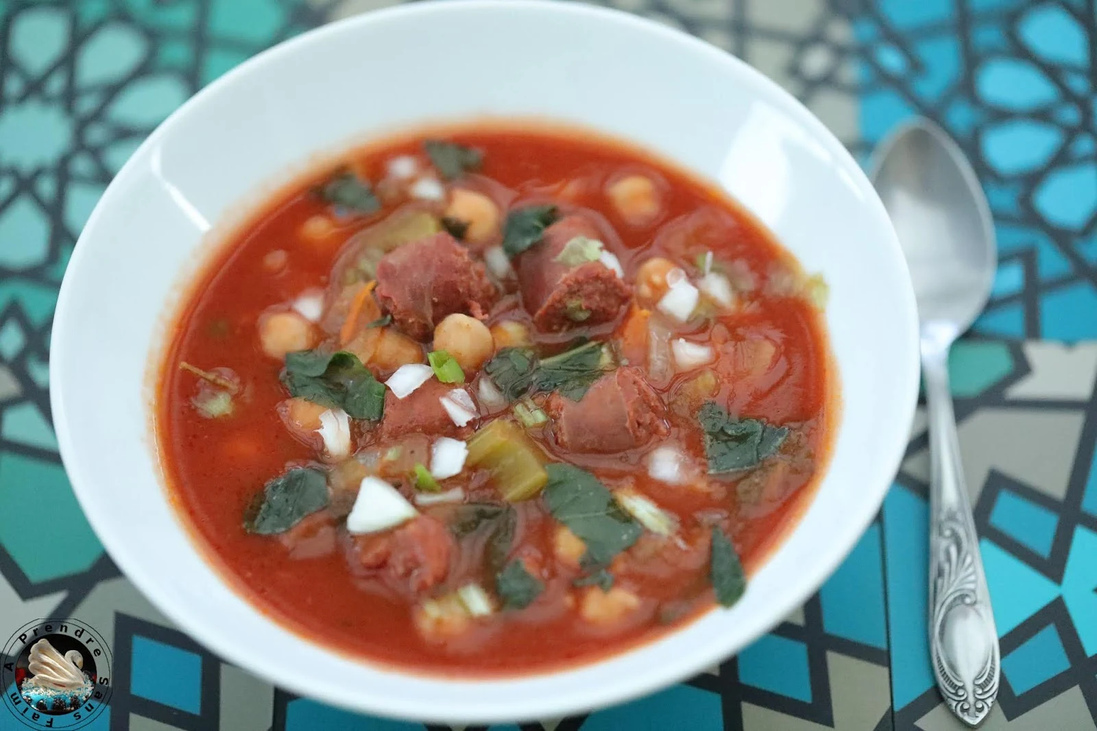 Soupe de pois chiches merguez au Cooking Chef